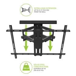 Kanto PMX800 Pro Series Full Motion TV Wall Mount with Adjustable Horizontal Offset for 55" - 120" TVs-Black