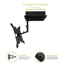 Kanto R400 Pro Series Recessed In-wall Full Motion Articulating TV Mount for 35" - 65" TVs-Black