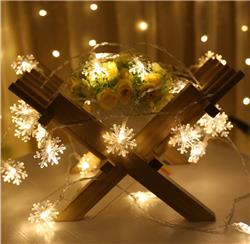 iCAN Indoor Snowflake LED Light chain 120cm long  with 10 LED snowflake in warm white LED - Battery Powered(Open Box)