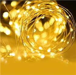 iCAN Indoor LED light chain 10 meter long with 100 LED warm white LED - Battery Powered