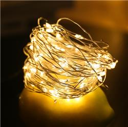 iCAN Indoor LED light chain 10 meter long with 100 LED warm white LED - Battery Powered
