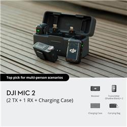 DJI Mic 2 (2 TX + 1 RX + Charging Case) Wireless Digital Microphone |