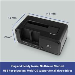 Vantec NexStar JX, USB 3.2 Gen 2x1, Triple Bay Dock