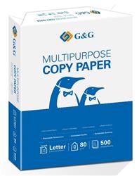 G&G Multipurpose Print Paper, White, 8.5"x11", 1 Pack (500 Sheets)