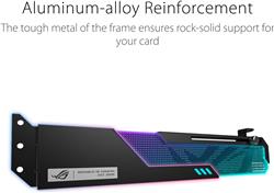 ASUS ROG Wingwall Graphics Card Holder - Easily Adjustable, Aura Sync RGB lighting, Aluminum Structure, Customizable Acrylic Pl