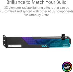 ASUS ROG Wingwall Graphics Card Holder - Easily Adjustable, Aura Sync RGB lighting, Aluminum Structure, Customizable Acrylic Pl