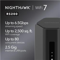NETGEAR Nighthawk (RS200) BE6500 Dual-Band Wireless Wi-Fi 7 Router