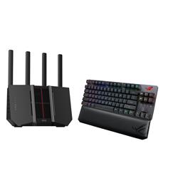 ASUS RT-BE92U BE9700 Tri-Band Wireless Wi-Fi 7 Router + ASUS ROG Strix Scope RX TKL Wireless Deluxe 80% Gaming Keyboard