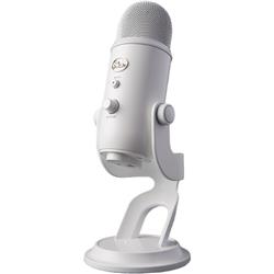 BLUE Yeti Microphone (Whiteout) | 16-Bit/48 kHz Resolution | 4 Selectable Polar Patterns | 1/8" Headphone Monitoring Jack | Ins