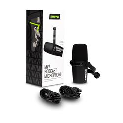 SHURE MV7 Black Microphone, Black