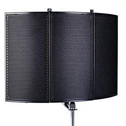 iCAN Foldable Metal Microphone Screen, Aluminum Frame, Black-MA303(Open Box)