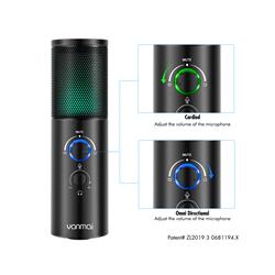 YANMAI Q18 RGB Perfect Sound Quality Studio Microphone, Black(Open Box)