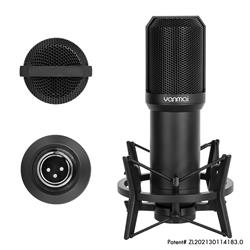 YANMAI Q10 Exclusive Design Patent Microphone with shock-mount, Black(Open Box)