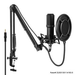 YANMAI Q10 Exclusive Design Patent Microphone with shock-mount, Black(Open Box)