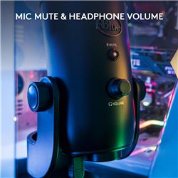 Blue Yeti Microphone (Blackout) | 16-Bit/48 kHz Resolution(Open Box)