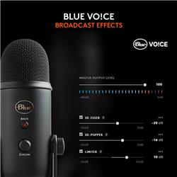 Blue Yeti Microphone (Blackout) | 16-Bit/48 kHz Resolution(Open Box)