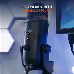 Blue Yeti Microphone (Blackout) | 16-Bit/48 kHz Resolution(Open Box)