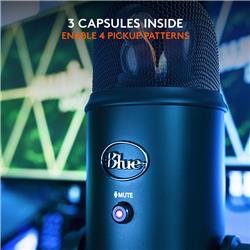 Blue Yeti Microphone (Blackout) | 16-Bit/48 kHz Resolution(Open Box)