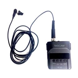 TASCAM DR-10L Digital Audio Recorder with Lavalier Mic (Black) | Mono Digital Recorder with Lavalier Mic | Records 24-Bit/48 kH