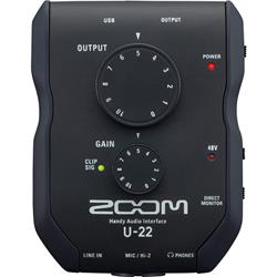 ZOOM (U-22) - Interface d'enregistrement mobile de performance - 2 Entrées / 2 Sorties - Préamplificateur de microphone uniq...