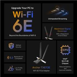 TP-Link (Archer TXE72E) AXE5400 Wi-Fi 6E Bluetooth 5.2 PCIe Adapter