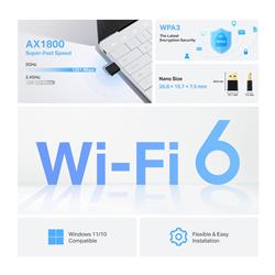 TP-Link (Archer TX20U Nano) AX1800 Wi-Fi 6 Wireless Nano USB Adapter(Open Box)