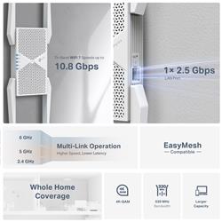 TP-Link RE655BE BE11000 Dual Band Wi-Fi 7 Range Extender