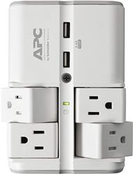 APC Essential SurgeArrest 4 Rotating Outlet Wall Tap with 5V, 3.4A 2 Port USB Charger, 120V