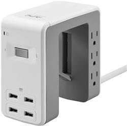 APC SurgeArrest Essential Multi-Use 6 Outlet with 4 Port 4.8A USB Charger White 120V