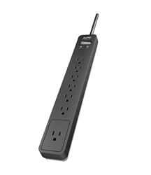 APC PE76 7-Outlets Surge Protector w/6ft Cord, Black