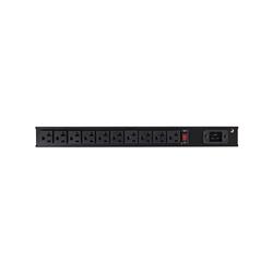 10 Outlet Rack Mount Power Strip 125V/16 Amp, 1U Horizontal 19" Rackmount PDU, NEMA 5-20P Input, 10x NEMA 5-15/20R Outlets