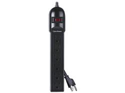 CYBERPOWER Essential 6-Outlets Surge Protector, Black 6-ft Cord