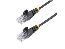 STARTECH 15FT BLACK SLIM CAT6 ETHERNET CABLE, SNAGLESS, 100W POE, UTP, LSZH, 28AWG BARE COPPER WIRE, SLIM RJ45 NETWORK PATCH CO