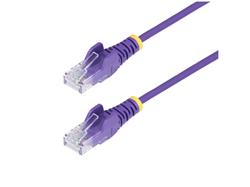 STARTECH 15FT PURPLE SLIM CAT6 ETHERNET CABLE, SNAGLESS, 100W POE, UTP, LSZH, 28AWG BARE COPPER WIRE, SLIM RJ45 NETWORK PATCH C