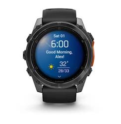 Garmin fenix 8 – 51 mm, AMOLED Slate Gray with Black Silicone Band