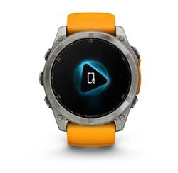 Garmin fenix 8 – 51 mm, AMOLED Sapphire, Titanium with Spark Orange/Graphite Silicone Band