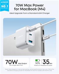 Anker Chargeur Nano (70 W, 3 ports) avec câble USB-C