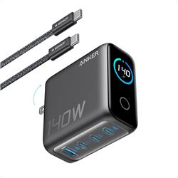 Anker Charger 140W USB C / USB A Charger, 4-Port GaN and USB C Cable included, Multi-Device Fast Charging, Advanced GaN Power Adapter, Intuitive Touch Controls, for MacBook, iPhone 17/16 Series, Samsung Galaxy, Pixel, and More, B2697JZ1-5