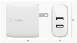 Belkin 24W Dual USB-A Wall Charger with Lightning to USB-A Cable