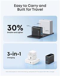 Anker 736 Chargeur (Nano II 100W), 3-Port Chargeur USB-C/USB-A + Cable(Open Box)