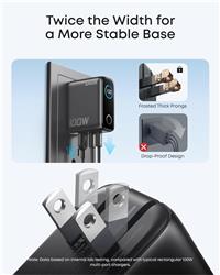 Anker 736 Chargeur (Nano II 100W), 3-Port Chargeur USB-C/USB-A + Cable(Open Box)