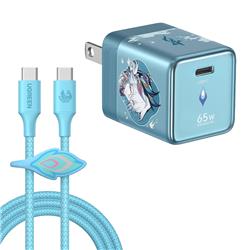 UGREEN Nexode Air 65W USB C Charger Honkai Star Rail Special Edition with USB C Cable, Ultra-Compact Pocket-Sized, Foldable PD Fast Charging Block, GaN Type C Wall Charger for Laptop MacBook, iPhone 17, Galaxy S26, Pixel 10,