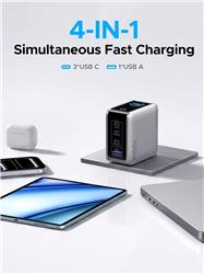 UGREEN Nexode Pro 100W Charger Smart Display  4-Port USB A + C