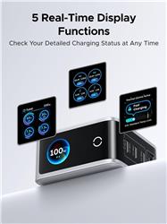UGREEN Nexode Pro 100W Charger Smart Display  4-Port USB A + C