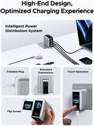UGREEN Nexode Pro 100W Charger Smart Display  4-Port USB A + C