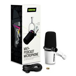 SHURE MV7+ Microphone pour Podcast, Blanc