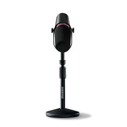 SHURE MV7+ Microphone pour Podcast avec bonette/trépied/câble, Noir