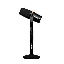 SHURE MV7+ Microphone pour Podcast avec bonette/trépied/câble, Noir