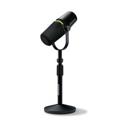 SHURE MV7+ Microphone pour Podcast avec bonette/trépied/câble, Noir