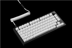 DROP Câble de clavier spiralé noir et blanc – Noir sur blanc – YC8